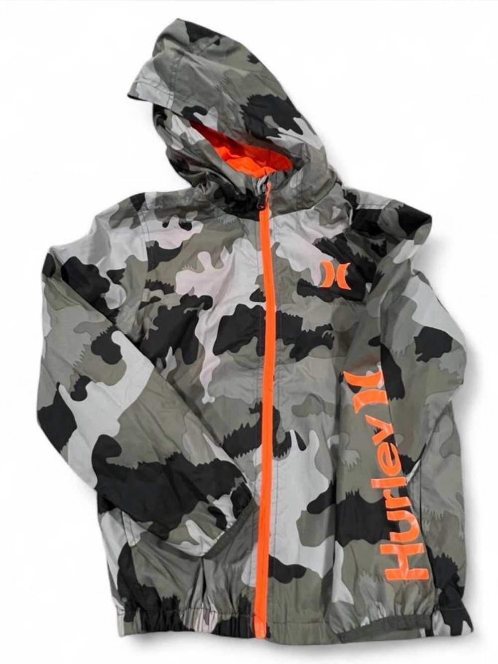 Hurley Camo Hooded Jacket with Hunter Orange Accents